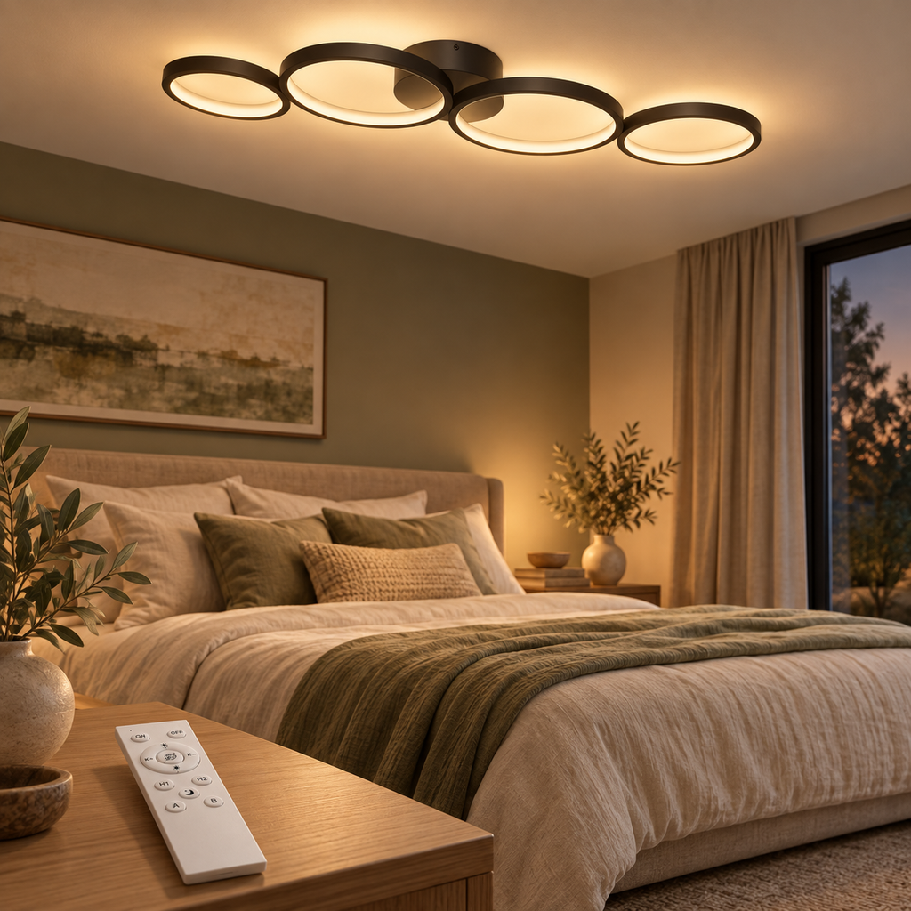 Braytron BH17-04091 LED-Deckenleuchte mit weißer Fernbedienung – Wohnraum-Motiv 3