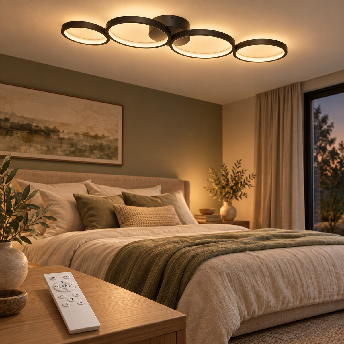 Braytron BH17-04091 LED-Deckenleuchte mit weißer Fernbedienung – Wohnraum-Motiv 3