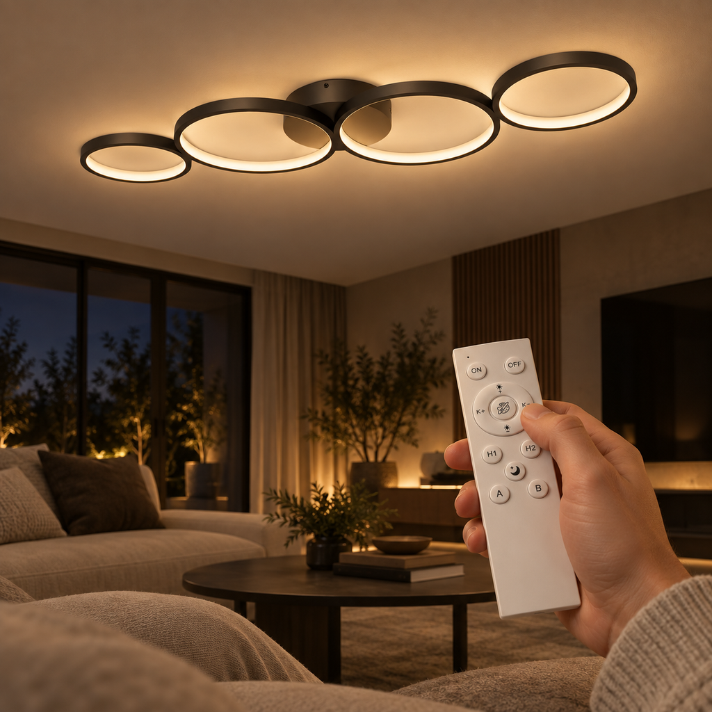 Braytron BH17-04091 LED-Deckenleuchte mit weißer Fernbedienung – Wohnraum-Motiv 5