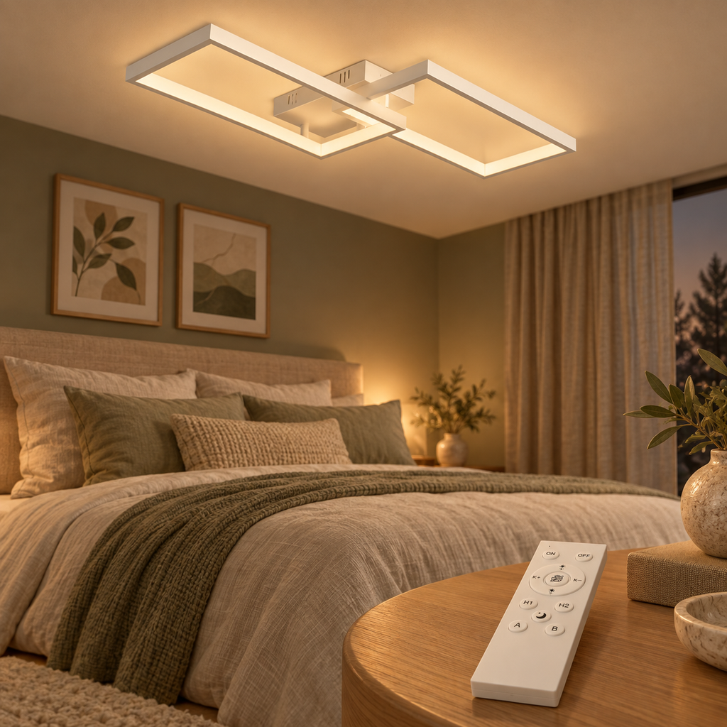 Braytron BH17-04490 LED-Deckenleuchte mit weißer Fernbedienung – Wohnraum-Motiv 3