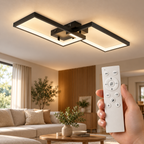 Braytron BH17-04491 schwarze LED-Deckenleuchte mit weißer Fernbedienung im Wohnzimmer