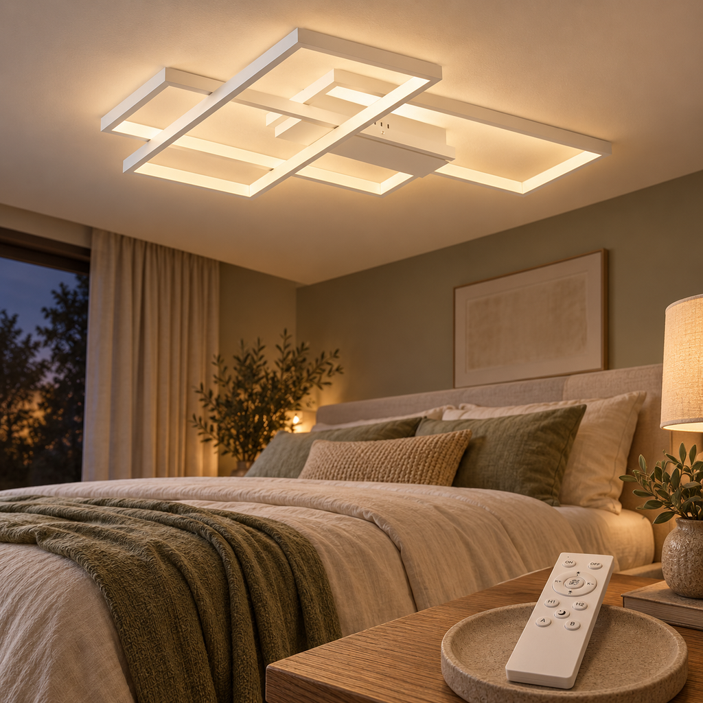 Braytron BH17-04590 LED-Deckenleuchte mit weißer Fernbedienung – Wohnraum-Motiv 3