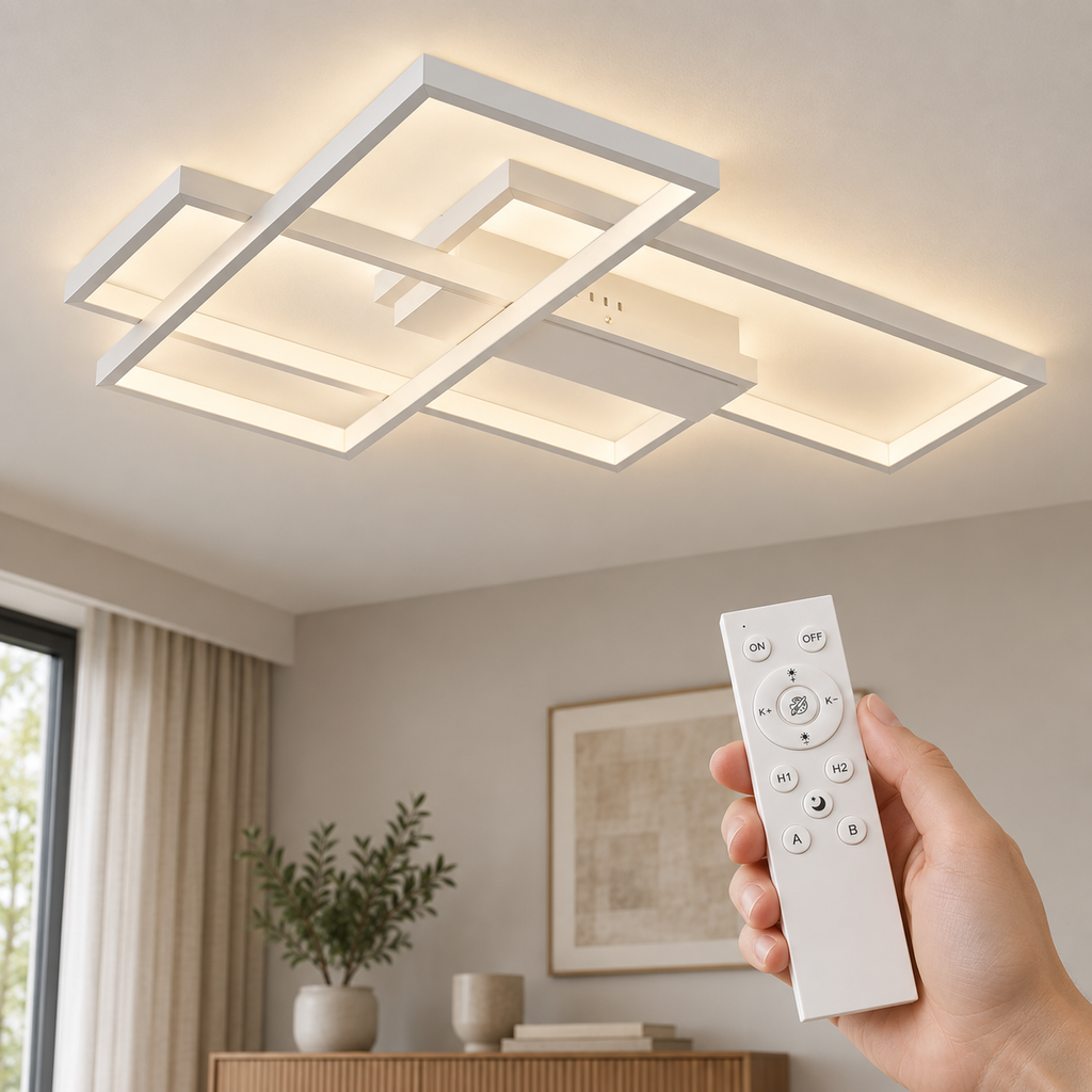 Braytron BH17-04590 LED-Deckenleuchte mit weißer Fernbedienung – Wohnraum-Motiv 4