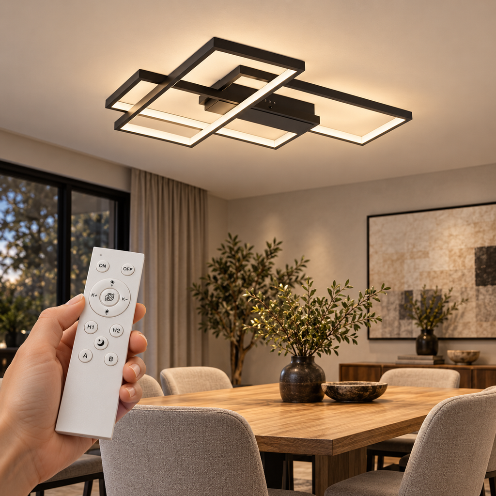 Braytron BH17-04591 LED-Deckenleuchte mit weißer Fernbedienung – Wohnraum-Motiv 2