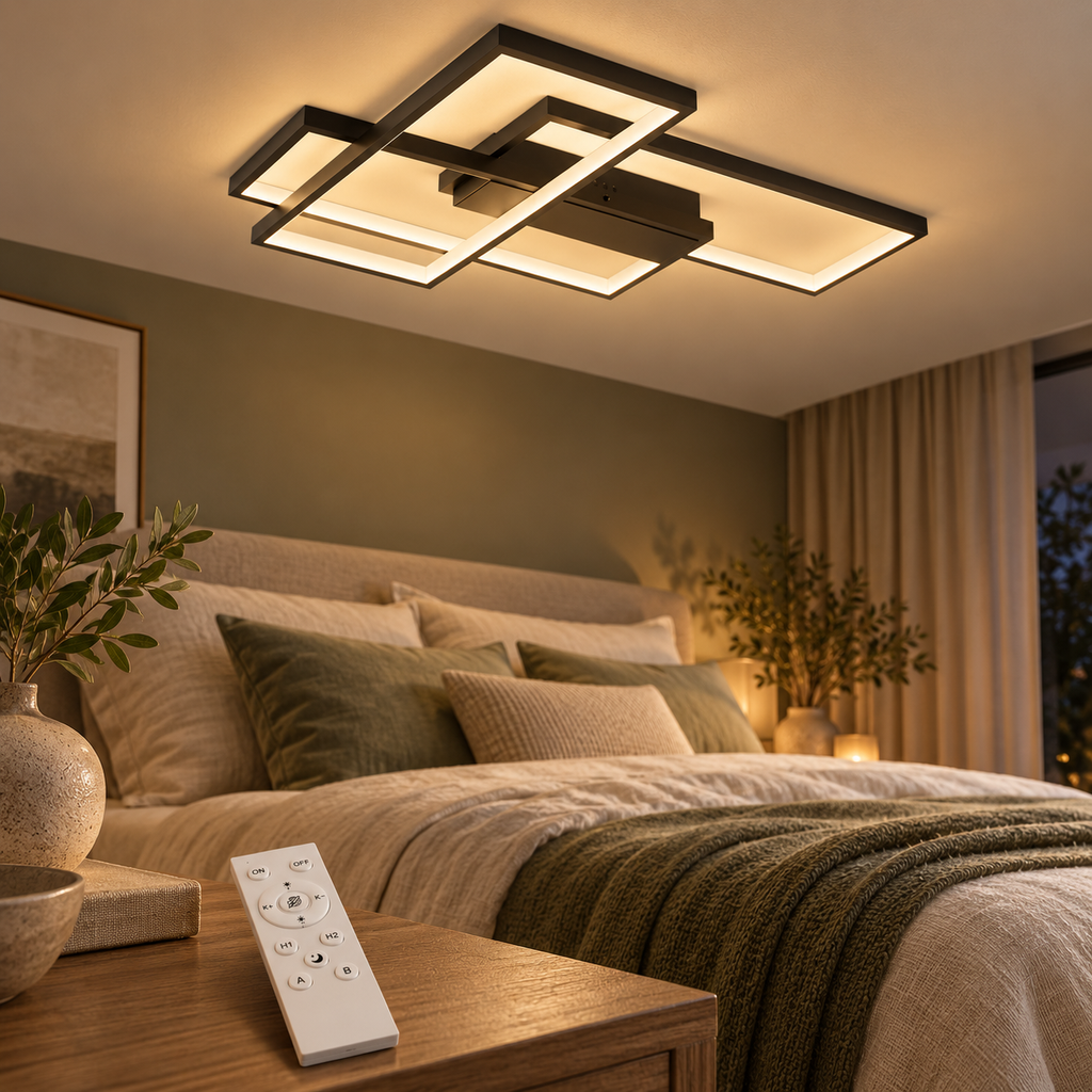 Braytron BH17-04591 LED-Deckenleuchte mit weißer Fernbedienung – Wohnraum-Motiv 3