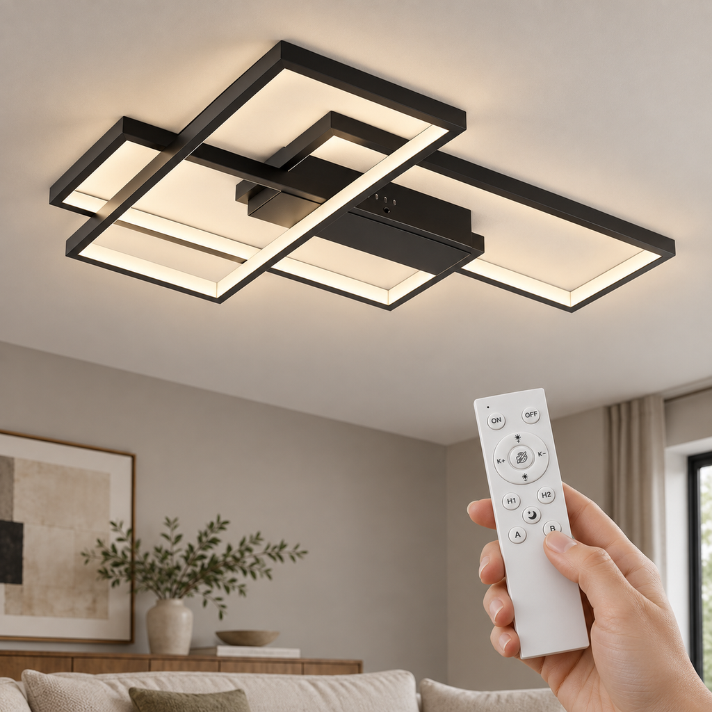Braytron BH17-04591 LED-Deckenleuchte mit weißer Fernbedienung – Wohnraum-Motiv 4