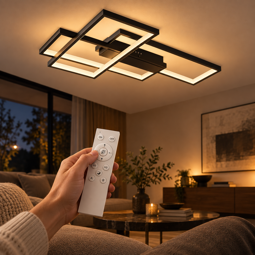Braytron BH17-04591 LED-Deckenleuchte mit weißer Fernbedienung – Wohnraum-Motiv 5