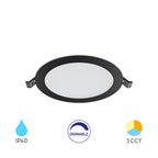 Braytron 12W LED Panel Dimmbar Einbauspot Einbaustrahler Deckenstrahler Flach IP40 CCT 3in1 schwarz – Bild 1