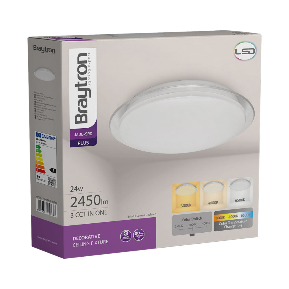 24W LED Deckenleuchte Deckenlicht 40cm rund Sternenhimmel Sparkle Dekor CCT 3in 1 3000-6500K – Bild 3
