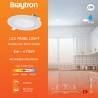 Braytron 6W LED Panel Dimmbar Einbauspot Einbaustrahler Deckenstrahler Flach IP40 CCT 3in1 – Bild 3