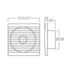 Braytron Badlüfter Wandlüfter WC Küche Ventilator Lüfter Ø100 mm Leise 34dB, 100 m³/h 12W – Bild 5