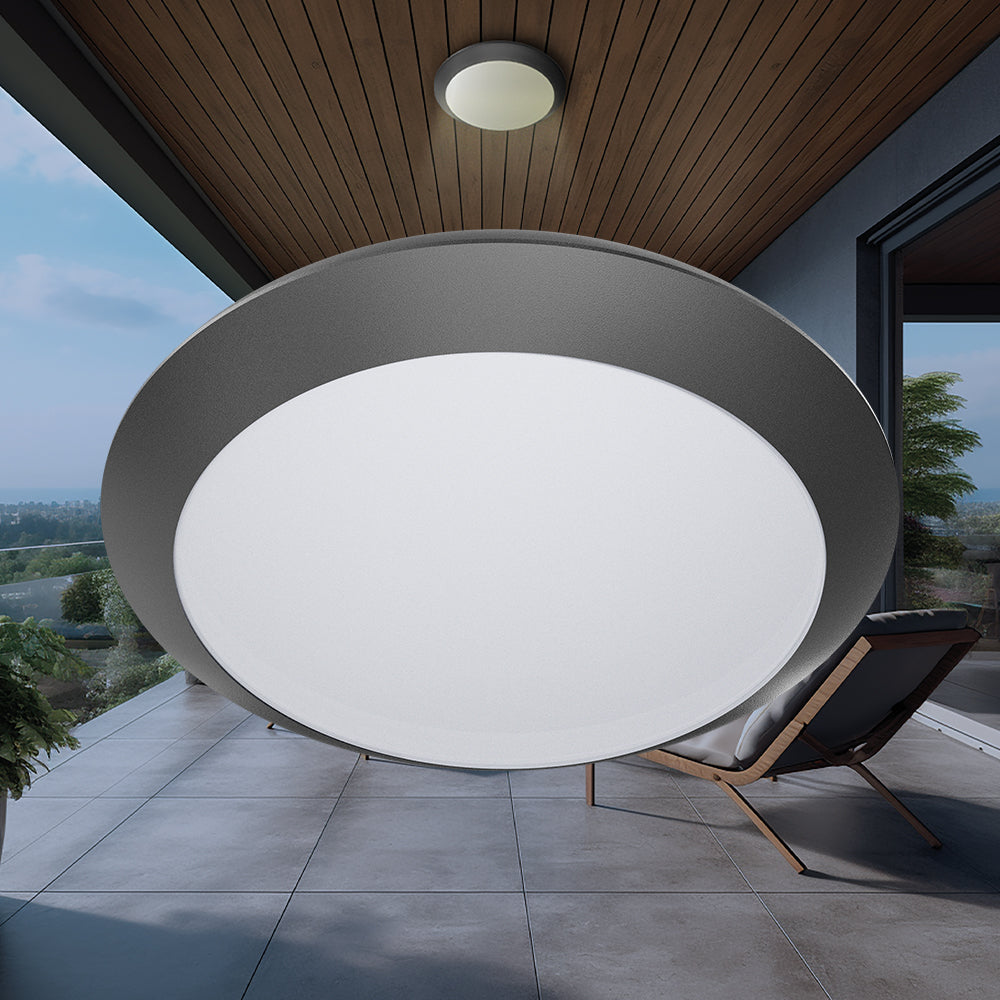 Braytron Deckenleuchte Deckenlampe Deckenlicht E27 Grau Eingang Flur Außenbereich modern – Bild 2