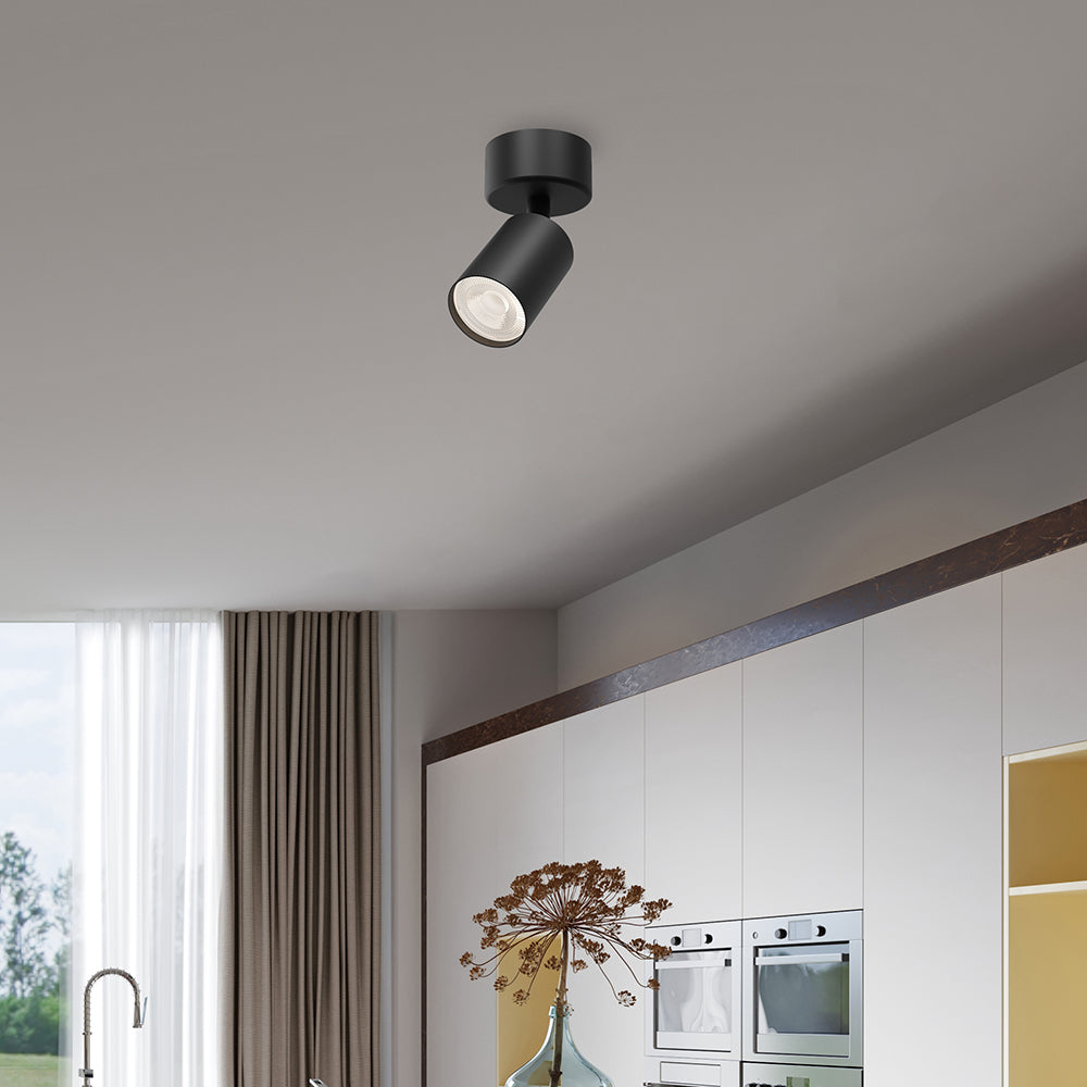 Braytron Deckenleuchte Spotleuchte 1-Flammig Schwarz LED GU10 Sockel schwenkbar – Bild 2