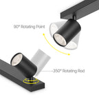 Braytron Deckenleuchte Spotleuchte 1-Flammig Schwarz LED GU10 Sockel schwenkbar – Bild 3