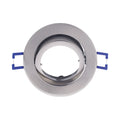 Einbaurahmen Einbaustrahler Fassung schwenkbar Rund Aluminium gebürstet MR16 Nickel Silber Ø68mm – Bild 1