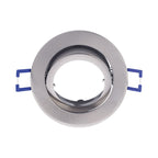 Einbaurahmen Einbaustrahler Fassung schwenkbar Rund Aluminium gebürstet MR16 Nickel Silber Ø68mm – Bild 1