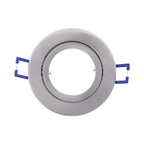 Einbaurahmen Einbaustrahler Fassung schwenkbar Rund Aluminium gebürstet MR16 Nickel Silber Ø68mm – Bild 2