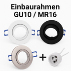 Einbaurahmen Einbaustrahler Fassung schwenkbar Rund Aluminium MR16 Weiß Lochmaß Ø68mm – Bild 2