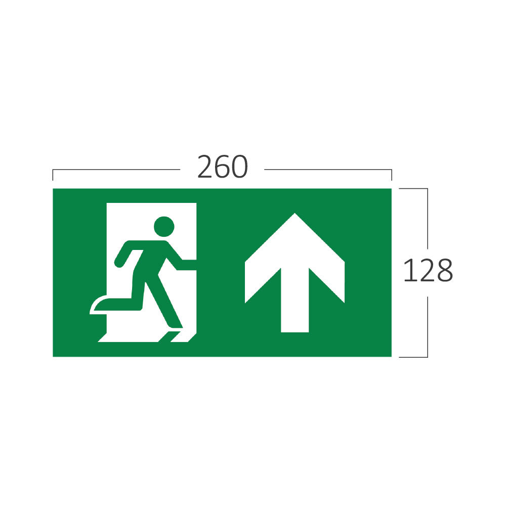 Einlegeschilder 260×128 mm Notausgang Pfeil nach oben PVC – Bild 3