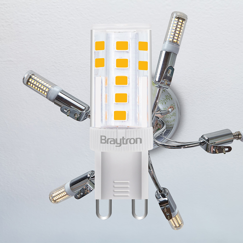 G9 LED Leuchtmittel 5W 3000K Warmweiß 220V Energiesparlampe Stiftsockel Braytron D360 – Energielabel