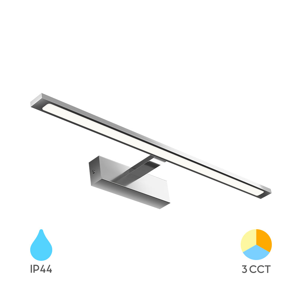 Braytron LED 12 Watt 60 Spiegelleuchte Badlampe 3CCT IP44 900 Lumen Wandlampe silbern/chrom – Bild 1