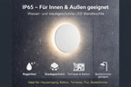 LED 12W Wandleuchte Designer Wandlicht Rund Weiß indirekte Beleuchtung IP65 3000-6500K – Bild 13