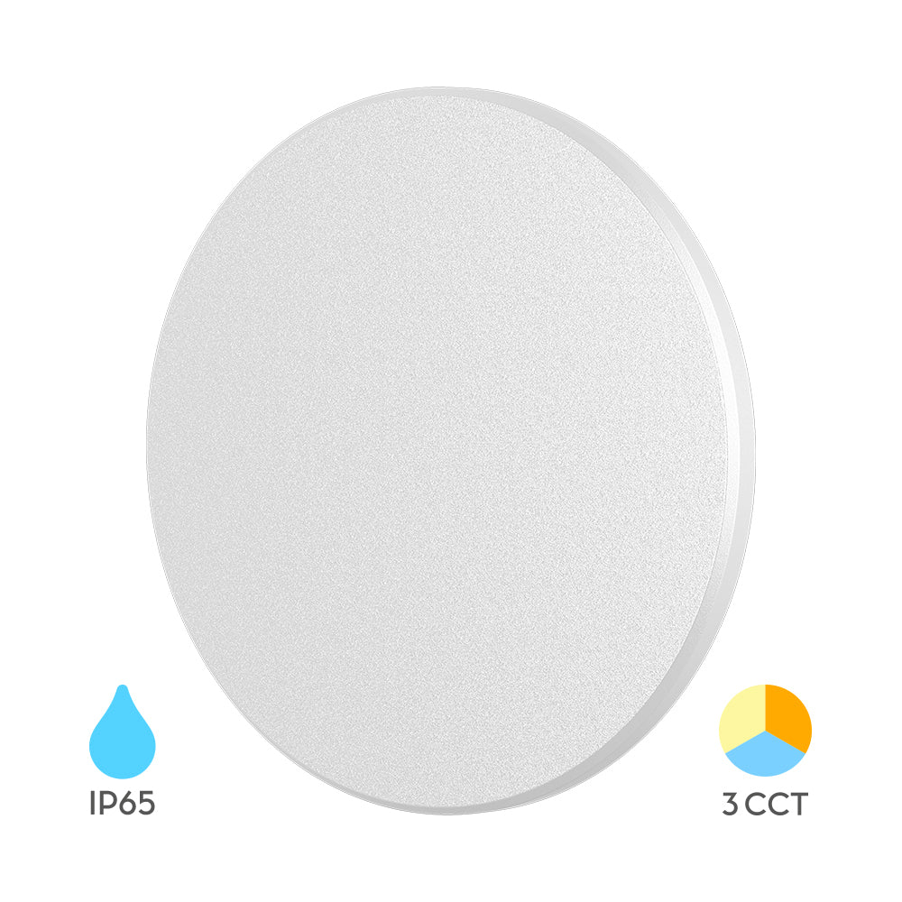 LED 12W Wandleuchte Designer Wandlicht Rund Weiß indirekte Beleuchtung IP65 3000-6500K – Bild 1