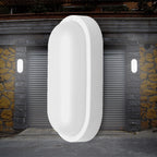 LED 18W Wand Decken Leuchte Oval Feuchtraumleuchte Weiß Außen Garage 3000K/ IP54 – Bild 2