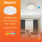 Braytron LED Aufbau Deckenleuchte Deckenlicht Rund 12W 1120LM 3CCT Ø17,2cm Ultra Slim LED Panel – Bild 3