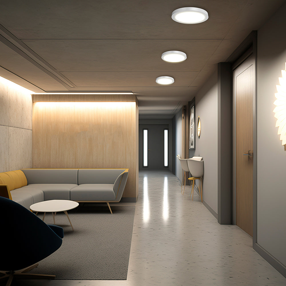 LED Aufbau Deckenleuchte Deckenlicht Rund 18W 1760LM 3000K, Ø23cm Ultra Slim LED Panel – Bild 2