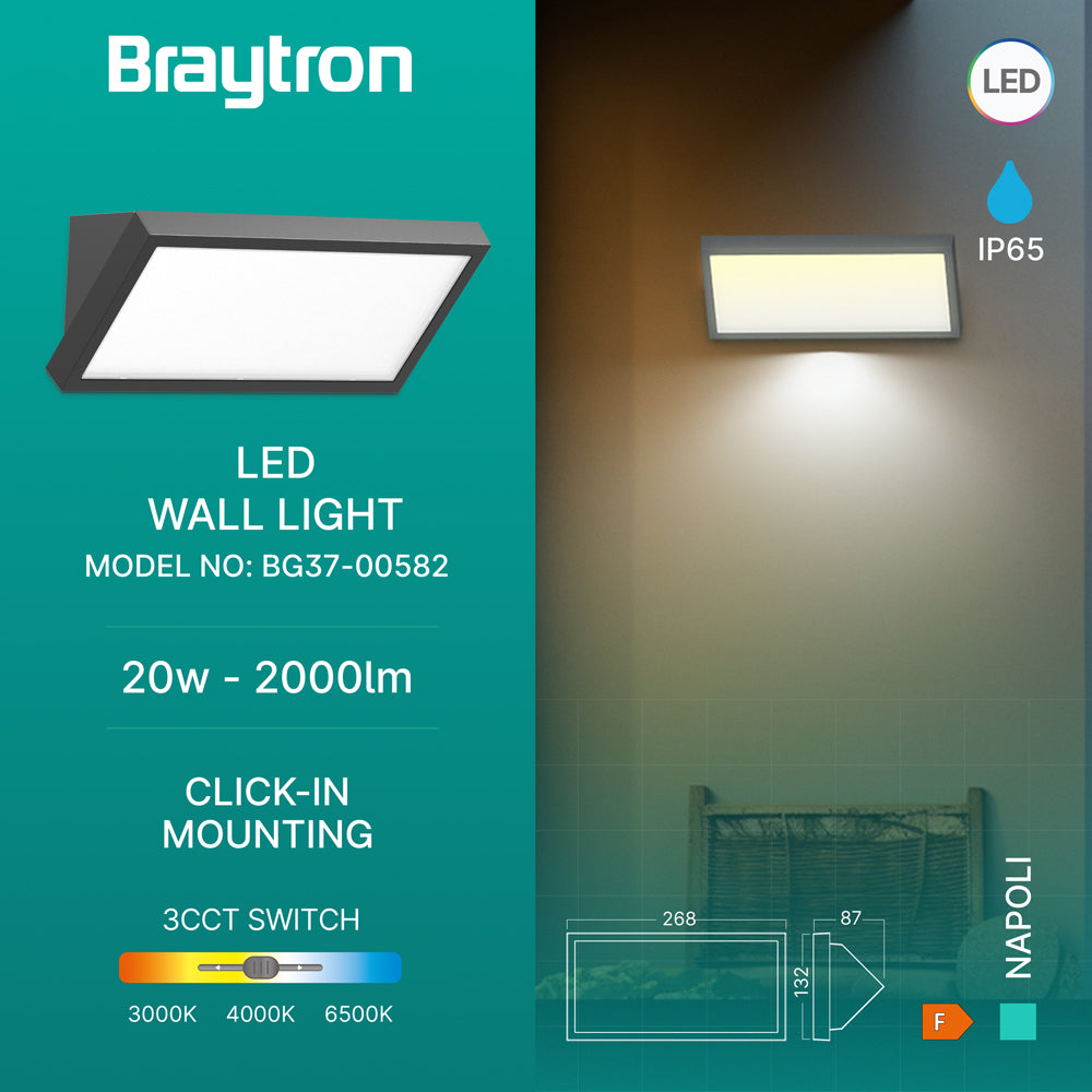 LED Außenwandlampe Wandlampe Wandleuchte Außen Fassade 20W IP65 3in1 CCT Farbwahl – Bild 2