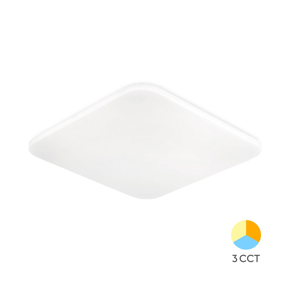 LED Deckenleuchte, Deckenlicht Eckig 24W mit Sternenhimmel-Effekt, 3IN1 Farbtemperatur, 2450 Lumen – Bild 1