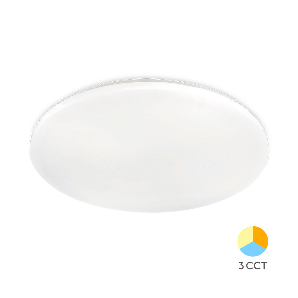 LED Deckenleuchte, Deckenlicht Rund 24W mit Sternenhimmel-Effekt, 3IN1 Farbtemperatur, 2450 Lumen – Bild 1