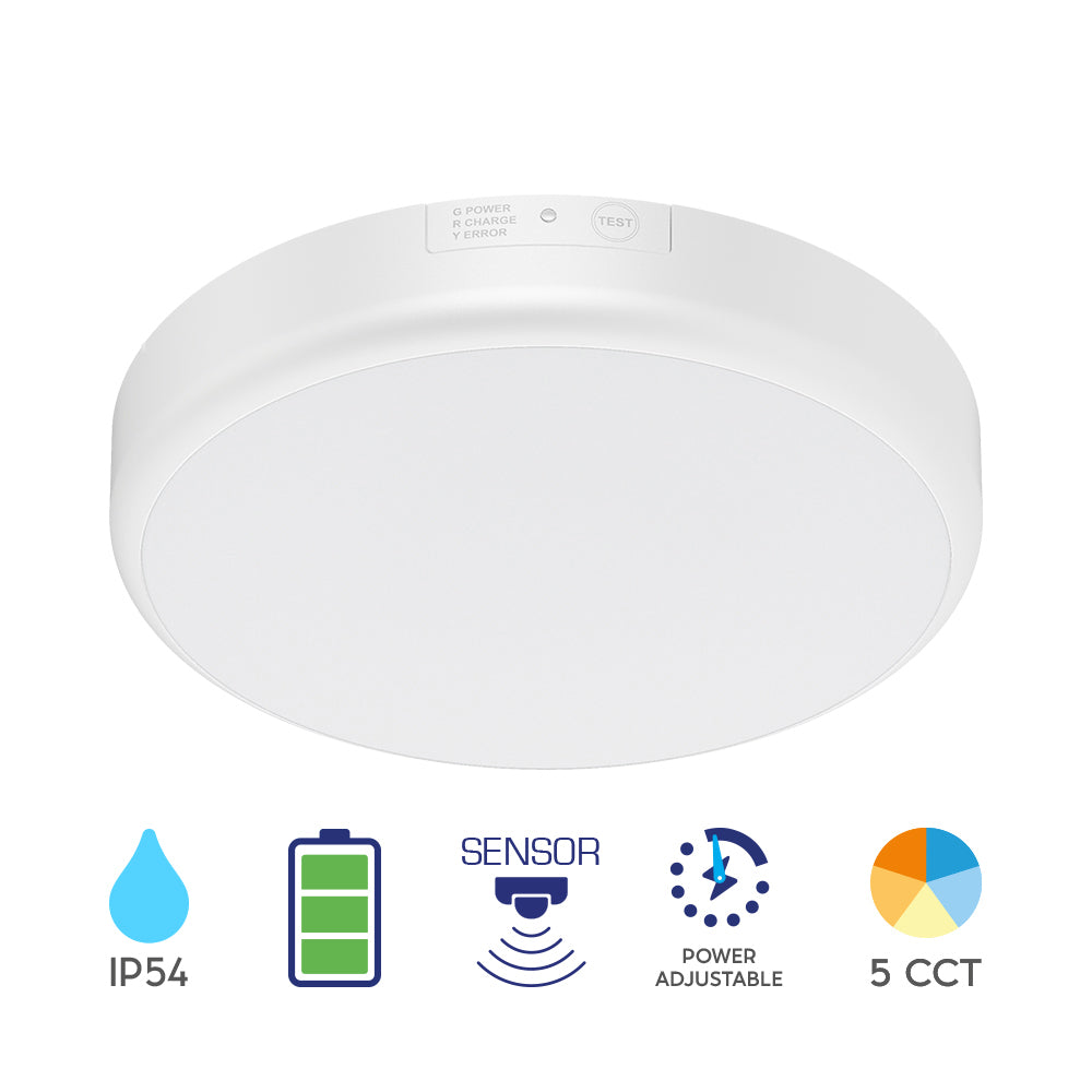 LED Deckenleuchte mit Notlicht Bewegungsmelder Farbwahl 5CCT 10W 20W IP54 Akku bis 4 Stunden – Bild 12