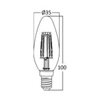 Braytron LED E14 4W Kerzenlampe – 2200K Warmweiß, C35 Retro, 360lm, nicht dimmbar Leuchtmittel – Bild 3