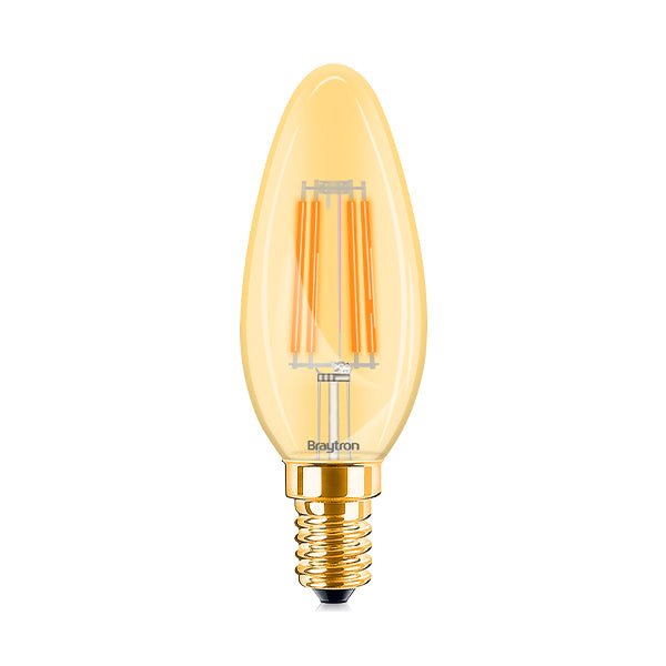 Braytron LED E14 4W Kerzenlampe – 2200K Warmweiß, C35 Retro, 360lm, nicht dimmbar Leuchtmittel – Bild 5