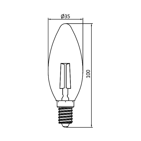 Braytron LED E14 4W Retro Leuchtmittel AMB 2200K Warmweiß Kerzenform Dimmbar Glas Filament – Bild 3