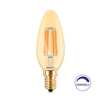 Braytron LED E14 4W Retro Leuchtmittel AMB 2200K Warmweiß Kerzenform Dimmbar Glas Filament – Bild 5