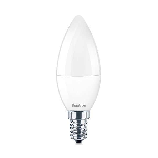 Braytron LED E14 Leuchtmittel 5W C37 3000K Warmweiß Kerzenform 450 Lumen – Bild 1