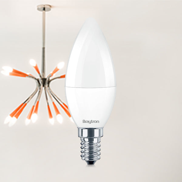 Braytron LED E14 Leuchtmittel 5W C37 3000K Warmweiß Kerzenform 450 Lumen – Bild 2