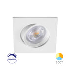 LED Eckig 7W Dimmbar Einbaustrahler schwenkbar 3in1 CCT Spot 650lm Warmweiß - Kaltweiß Ø68mm – Bild 1