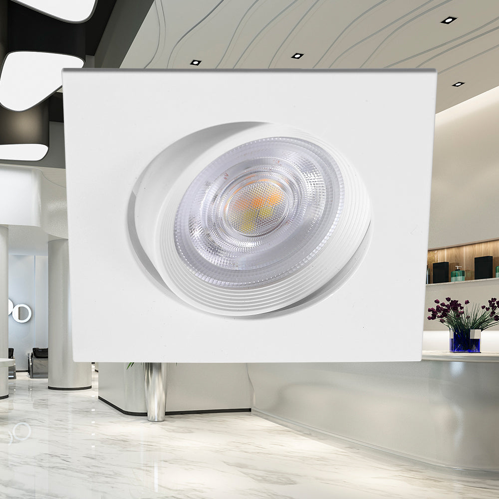LED Eckig 7W Dimmbar Einbaustrahler schwenkbar 3in1 CCT Spot 650lm Warmweiß - Kaltweiß Ø68mm – Bild 2
