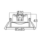 LED Eckig 7W Dimmbar Einbaustrahler schwenkbar 3in1 CCT Spot 650lm Warmweiß - Kaltweiß Ø68mm – Bild 8