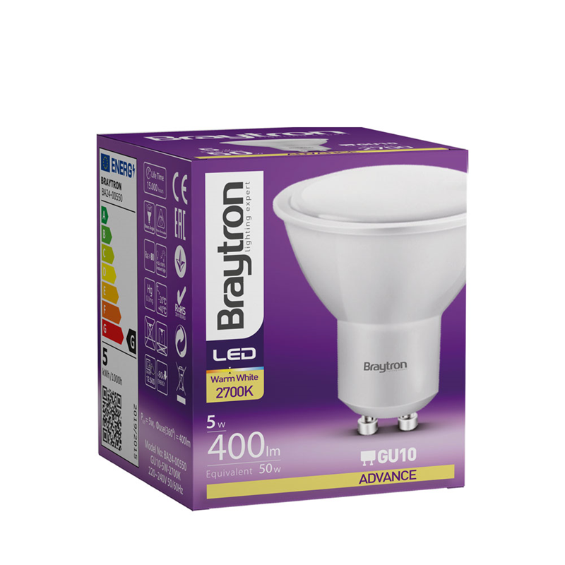 Braytron LED GU10 5W D110 2700K Warmweiß Spot Reflektorlampe Leuchtmittel 400lm – Bild 8