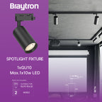Braytron LED GU10 Schienenstrahler 1-Phasen-System, schwenkbar & drehbar Schwarz max. 10W – Bild 3