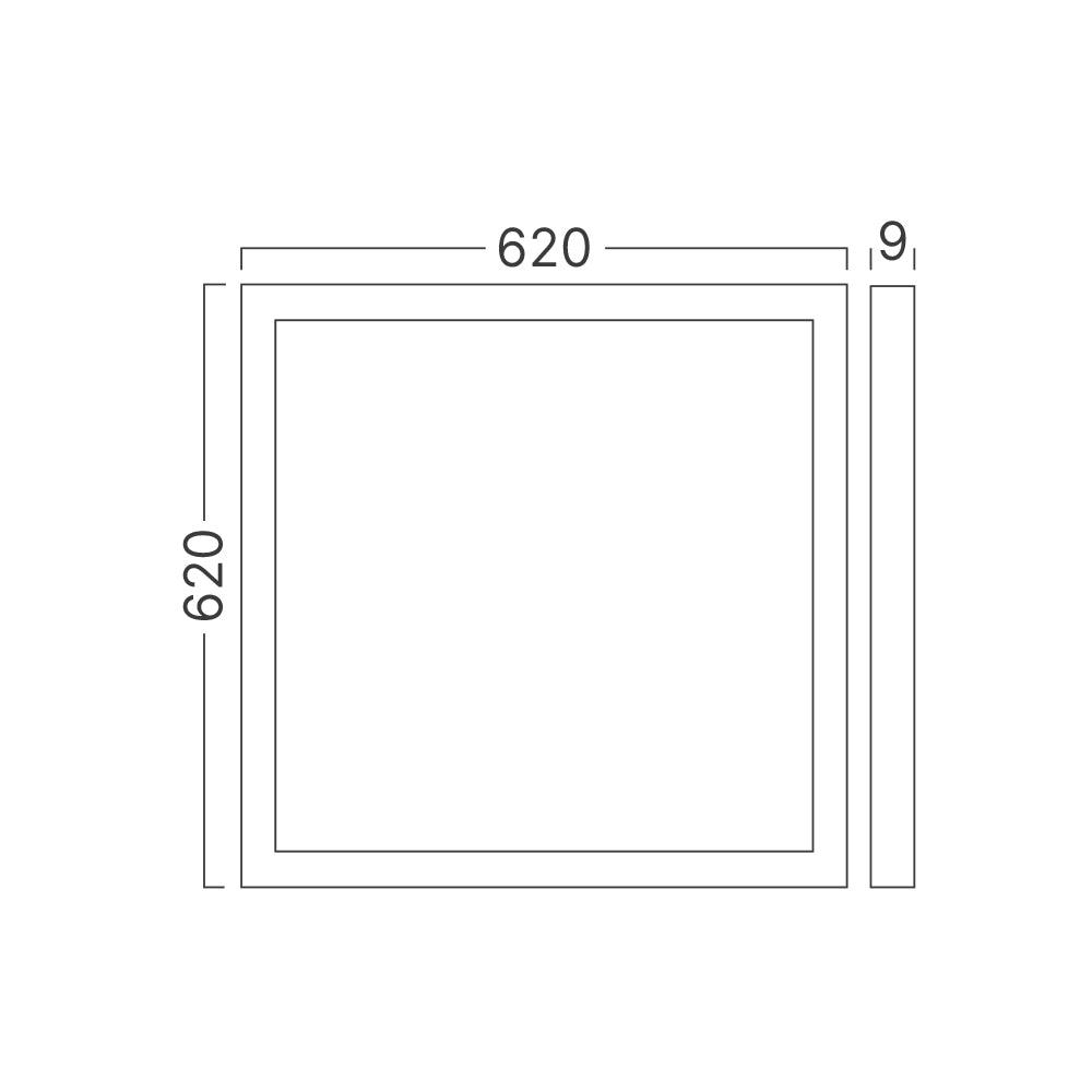 LED Panel Deckenleuchte Rasterleuchte 62x62 cm schaltbar 28W-40W 4800lm Büro mit Netzteil sehr flach – Bild 6