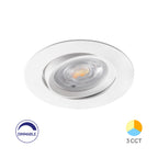 LED Rund 7W Dimmbar Einbaustrahler schwenkbar 3in1 CCT Spot 650lm Warmweiß - Kaltweiß Ø68mm – Bild 1