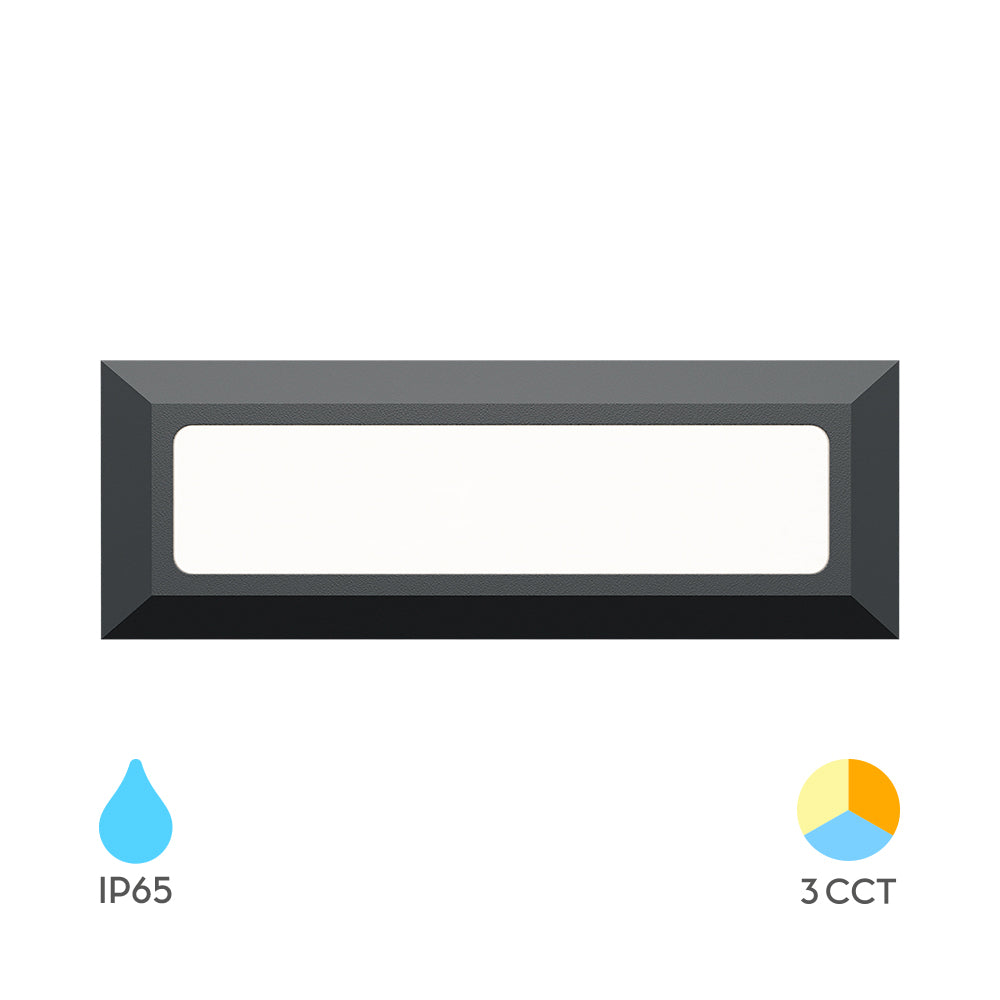 LED Außenwandleuchte 3W Schwarz IP65 3CCT – Bild 10