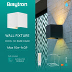 Braytron LED Wandlampe Außenleuchte Würfel Cube IP54 verstellbarer Lichtkegel G9 Fassung Weiß – Bild 1