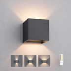 Braytron LED Wandlampe Außenleuchte Würfel Cube IP54 verstellbarer Lichtkegel G9 Fassung Dunkelgrau – Bild 2